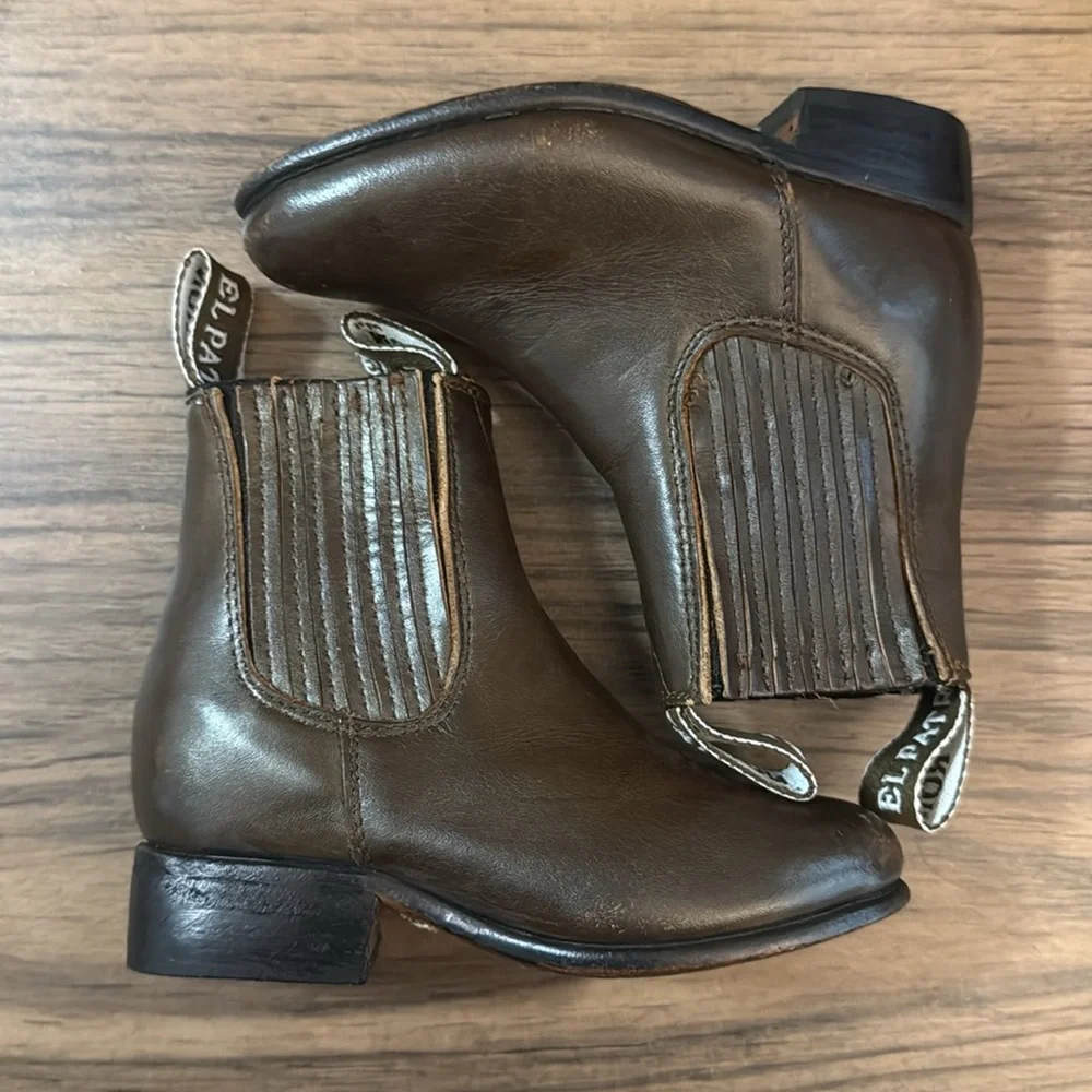 Kids Brown Leather Ankle Boots